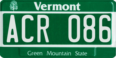 VT license plate ACR086