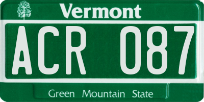 VT license plate ACR087