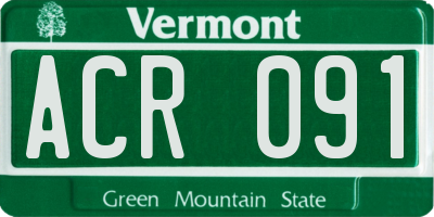 VT license plate ACR091