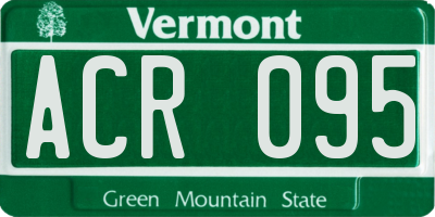 VT license plate ACR095
