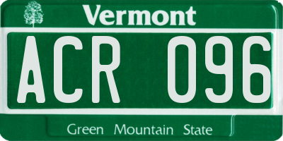 VT license plate ACR096