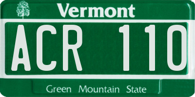 VT license plate ACR110