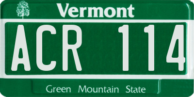 VT license plate ACR114