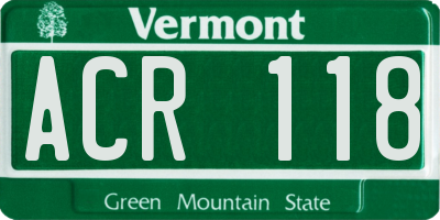 VT license plate ACR118