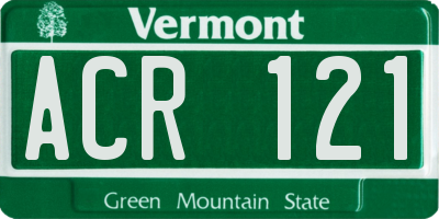 VT license plate ACR121