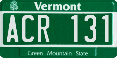 VT license plate ACR131