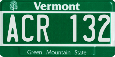 VT license plate ACR132