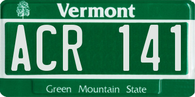 VT license plate ACR141