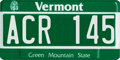 VT license plate ACR145