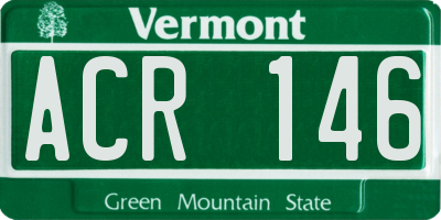 VT license plate ACR146