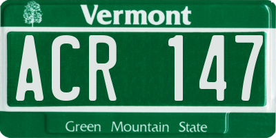 VT license plate ACR147