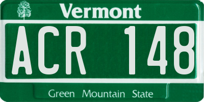 VT license plate ACR148