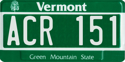 VT license plate ACR151