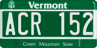 VT license plate ACR152