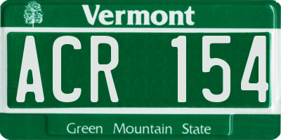 VT license plate ACR154