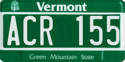 VT license plate ACR155