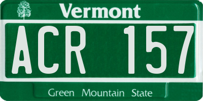 VT license plate ACR157