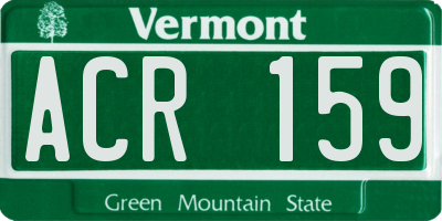 VT license plate ACR159