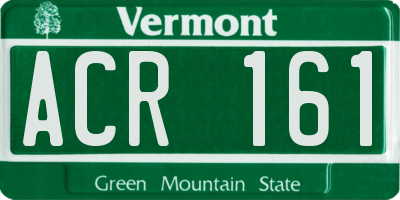 VT license plate ACR161
