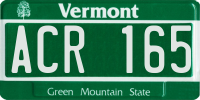 VT license plate ACR165