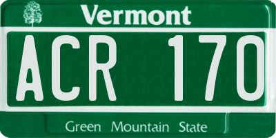 VT license plate ACR170