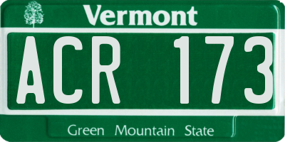 VT license plate ACR173