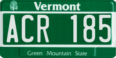 VT license plate ACR185