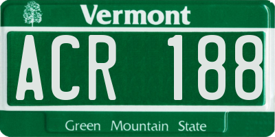 VT license plate ACR188