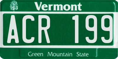 VT license plate ACR199