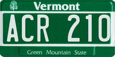 VT license plate ACR210