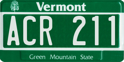 VT license plate ACR211