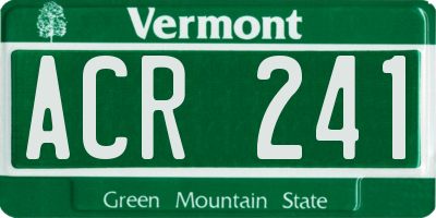 VT license plate ACR241