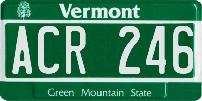 VT license plate ACR246