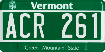 VT license plate ACR261