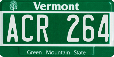 VT license plate ACR264