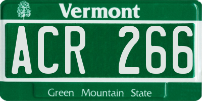 VT license plate ACR266