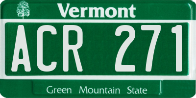 VT license plate ACR271