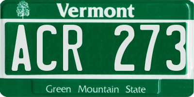 VT license plate ACR273