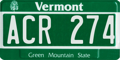 VT license plate ACR274