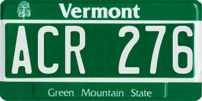 VT license plate ACR276