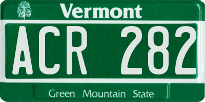 VT license plate ACR282