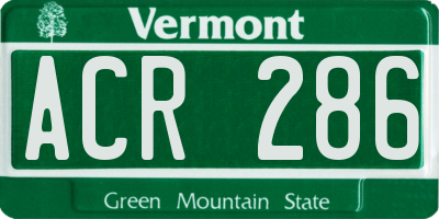 VT license plate ACR286