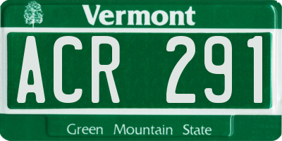 VT license plate ACR291