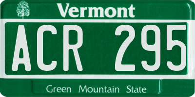 VT license plate ACR295