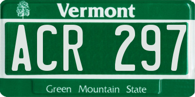 VT license plate ACR297