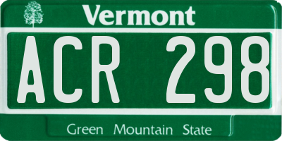 VT license plate ACR298