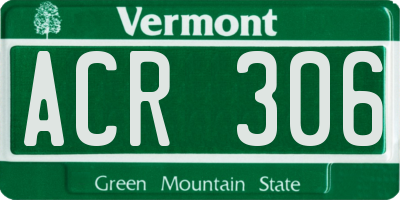VT license plate ACR306