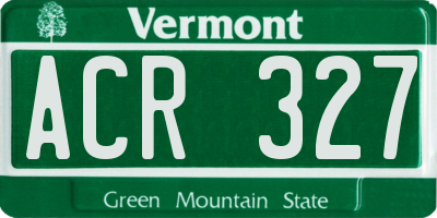 VT license plate ACR327