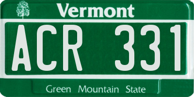 VT license plate ACR331
