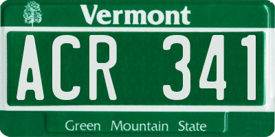 VT license plate ACR341